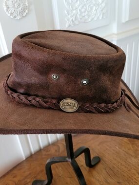 Barmah Brown Suede Outback Hat sz M
